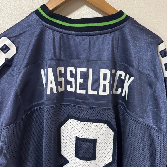 Vintage Seattle Seahawks Hasselbeck 8 Reebok On Field Jersey Blue-2XL - Picture 8 of 12